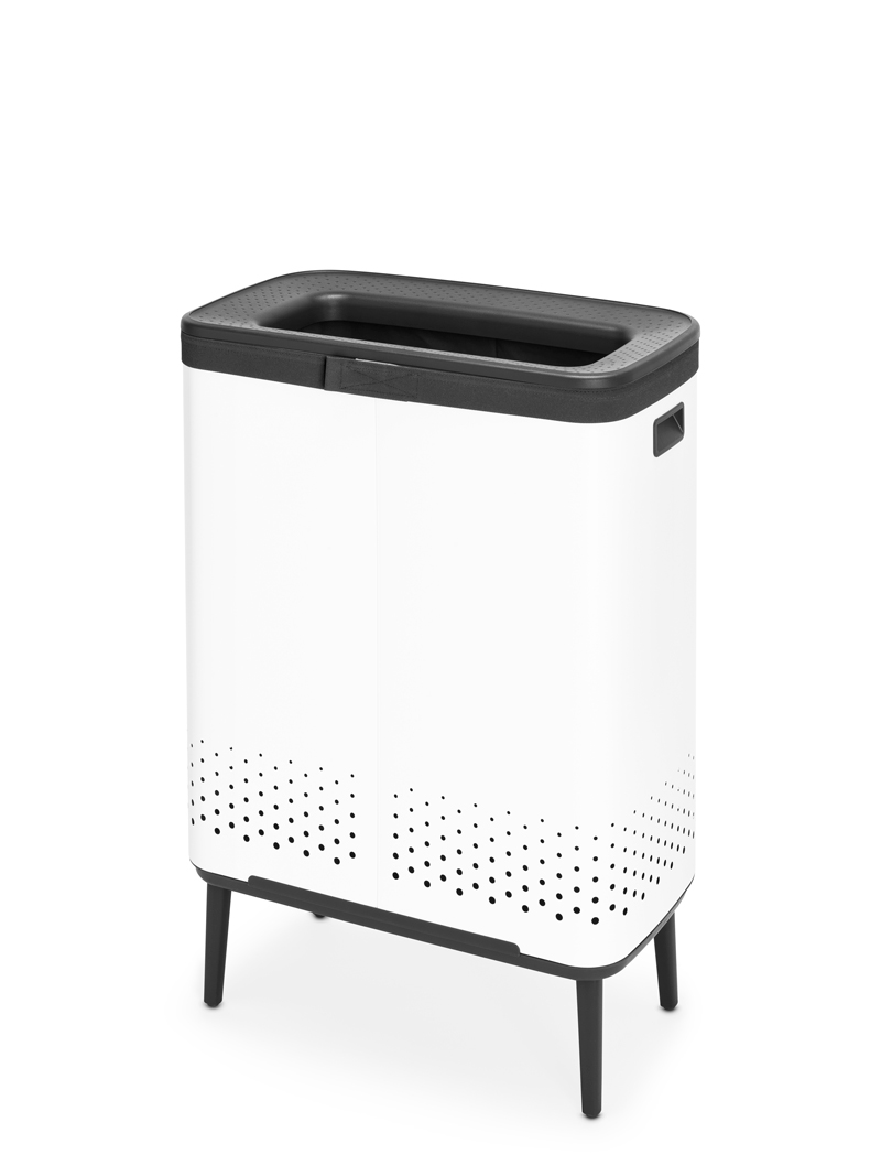 Tvättkorg Brabantia med Plastlock Hi Vit 2x45L