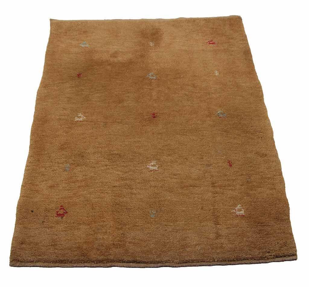 Handknuten Persisk Matta Gabbeh Shiraz Creme 105x138cm