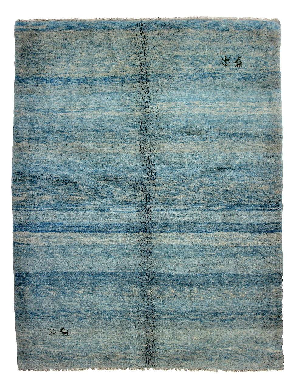 Handknuten Persisk matta Gabbeh Shiraz Ull Blå 180x235cm