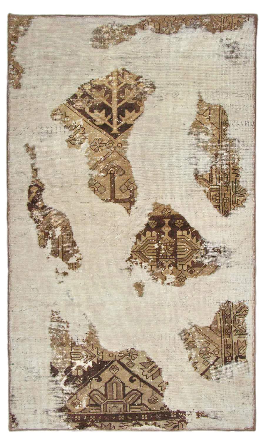 Handknuten Persisk Vintagematta Tabriz 123x208cm