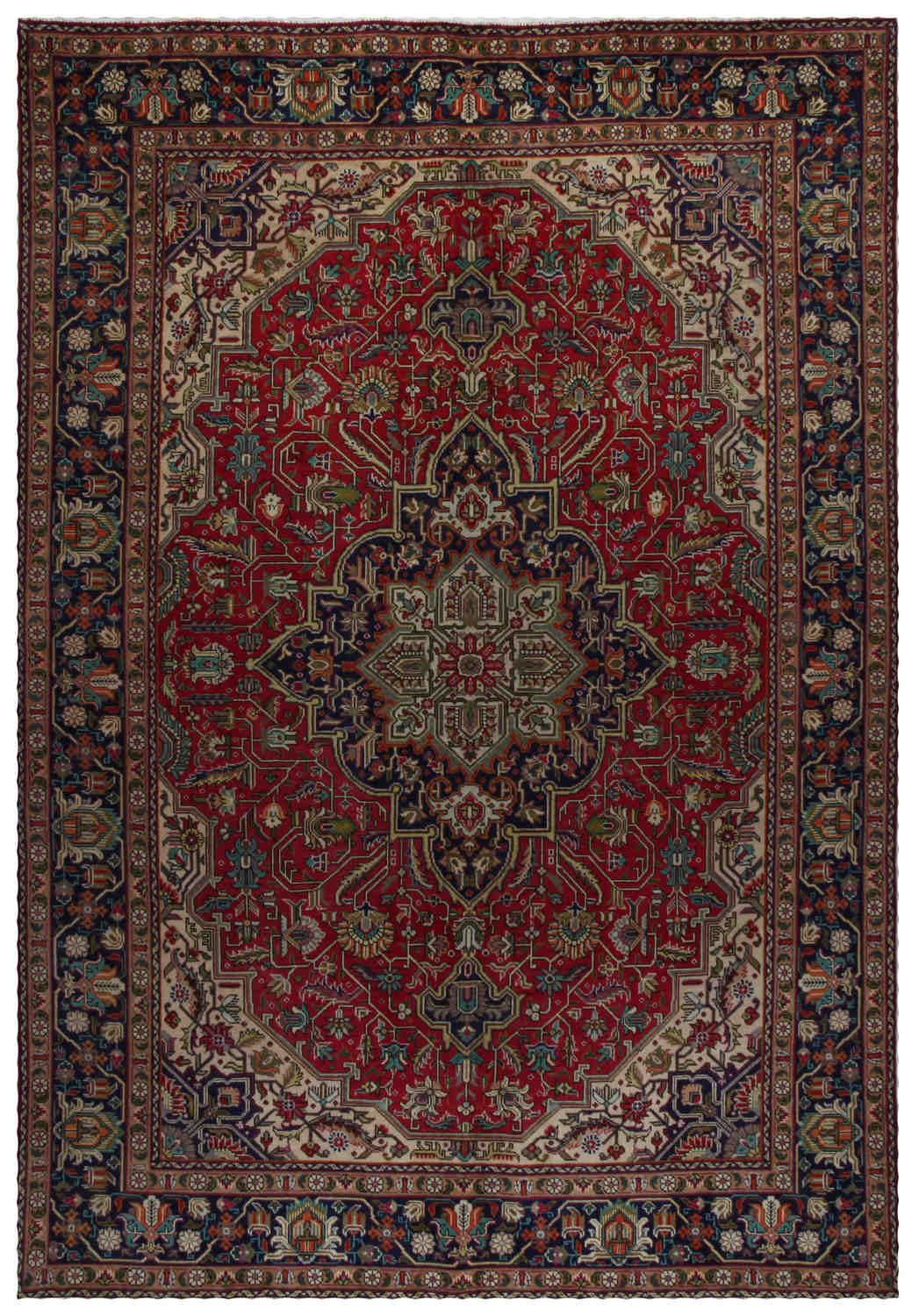 Handknuten Original Persisk Vintagematta Tabriz 202x293cm