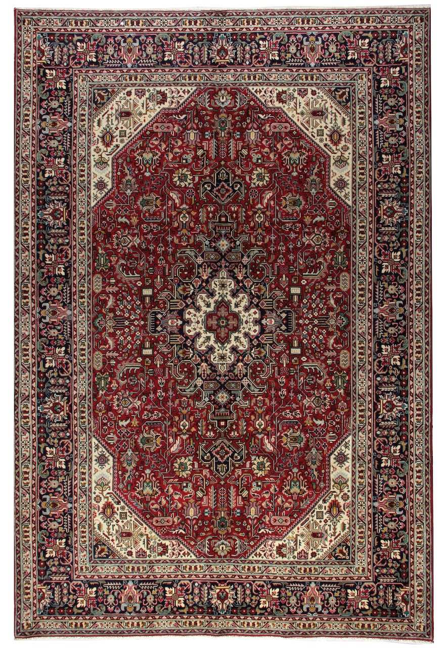 Handknuten Original Persisk Vintagematta Tabriz 195x293cm