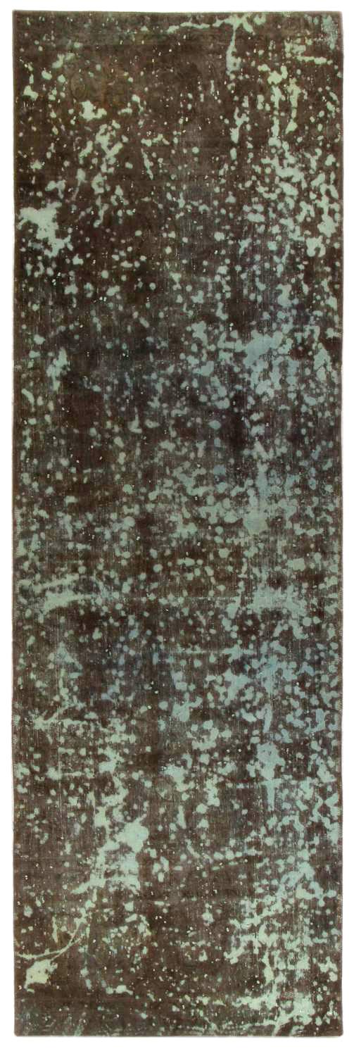 Handknuten Persisk Vintagematta Mörkgrön 88x288cm