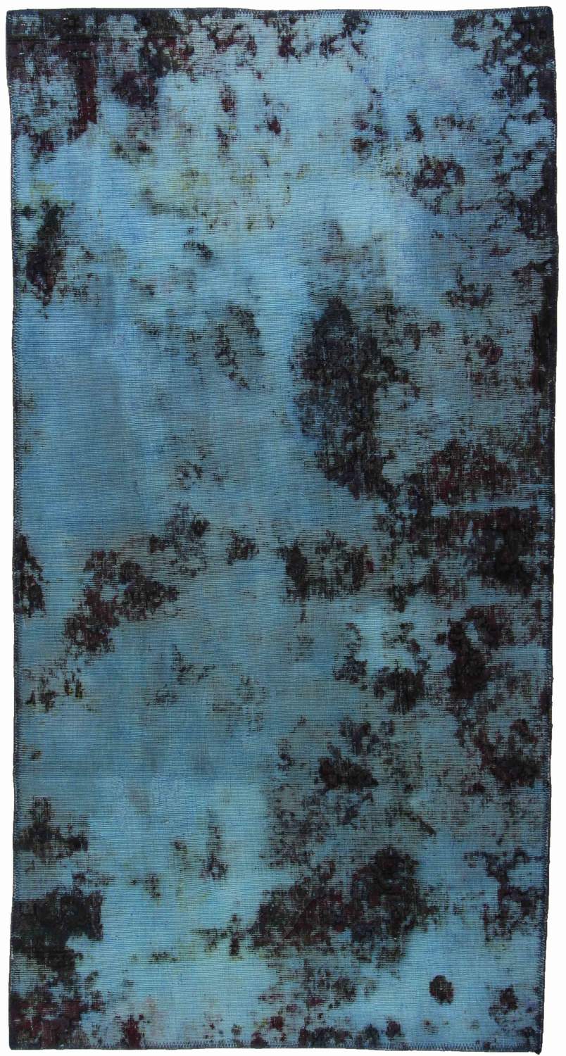 Handknuten Persisk Vintagematta Blå/Mörkblå 102x200cm