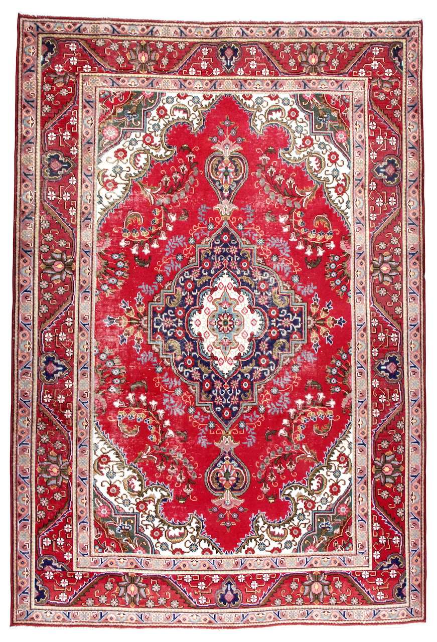 Handknuten Original Persisk Vintagematta Tabriz 195x290cm
