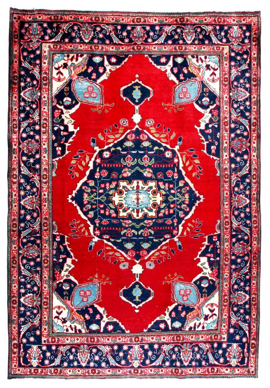 Handknuten Original Persisk Vintagematta Tabriz 195x285cm