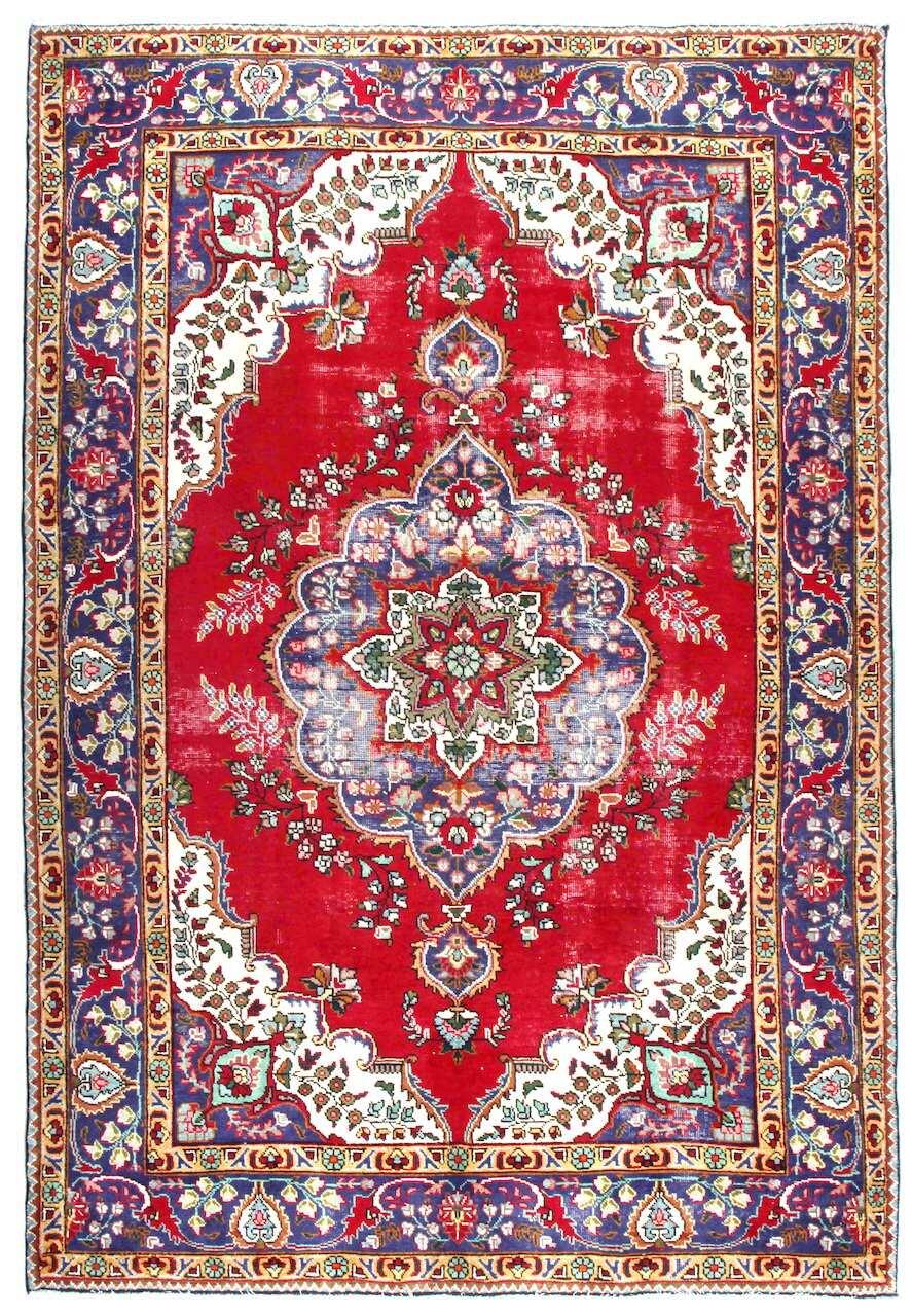 Handknuten Original Persisk Vintagematta Tabriz 198x290cm
