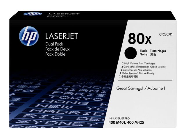 Toner HP CF280XD 80X Svart 2st