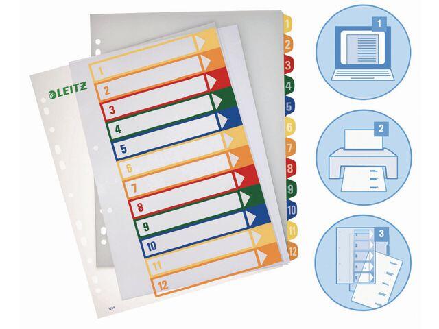 Plastregister Esselte Projektindex 1-12 A4+ Olika Färger extra bild 1