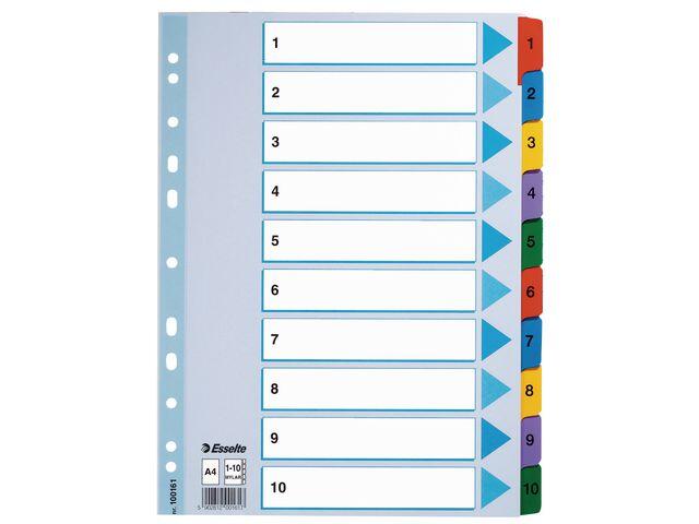 Kartongregister Esselte med Plastflikar Mylar 1-10 A4 extra bild 1