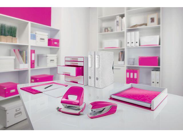 Gummibandsmapp Leitz Wow 3-Klaff PP Cerise A4 extra bild 2
