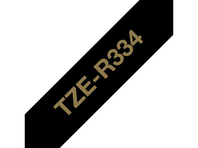 Tape Brother TZE-R334 Guld på Svart 12mm
