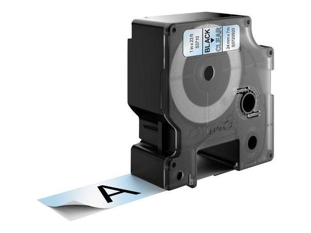 Tape Dymo D1 Svart på Klar 24mmx7m
