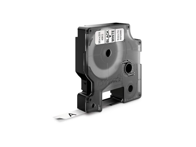 Tape Dymo D1 Svart på Vit 9mmx7m