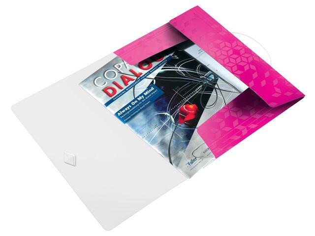 Gummibandsmapp Leitz Wow 3-Klaff PP Cerise A4 extra bild 5