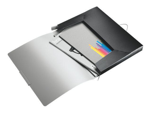 Boxmapp Leitz Style PP Sidensvart 30mm extra bild 3