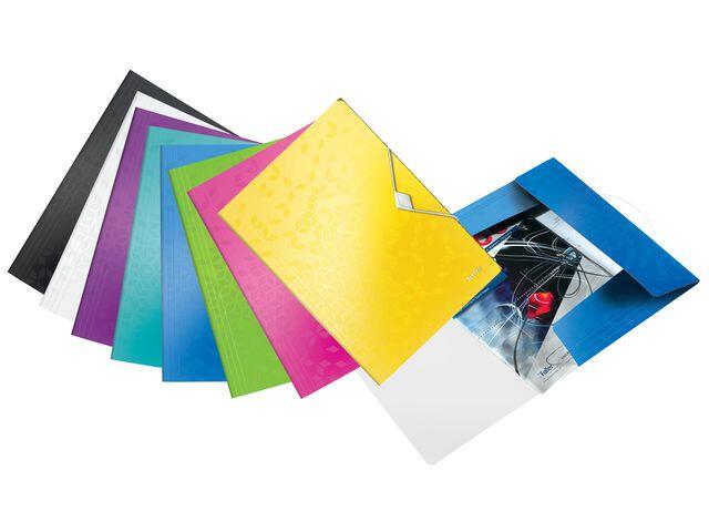 Gummibandsmapp Leitz Wow 3-Klaff PP Cerise A4 extra bild 3