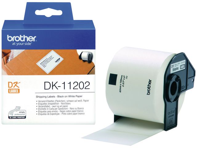 Etikett Brother Frakt Vit 62x100mm