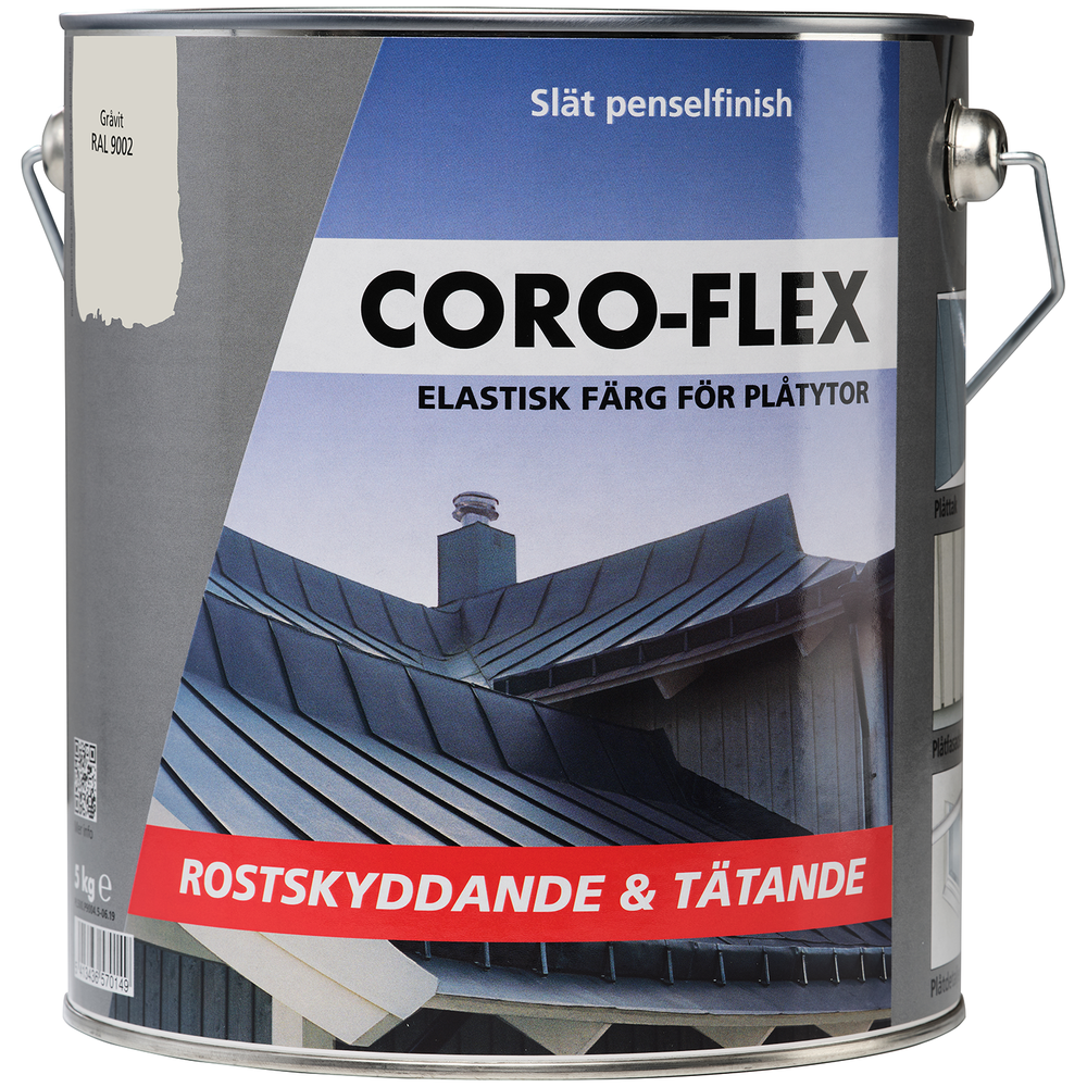 Elastisk Färg Coro-Flex för Plåtytor Gråvit 5kg