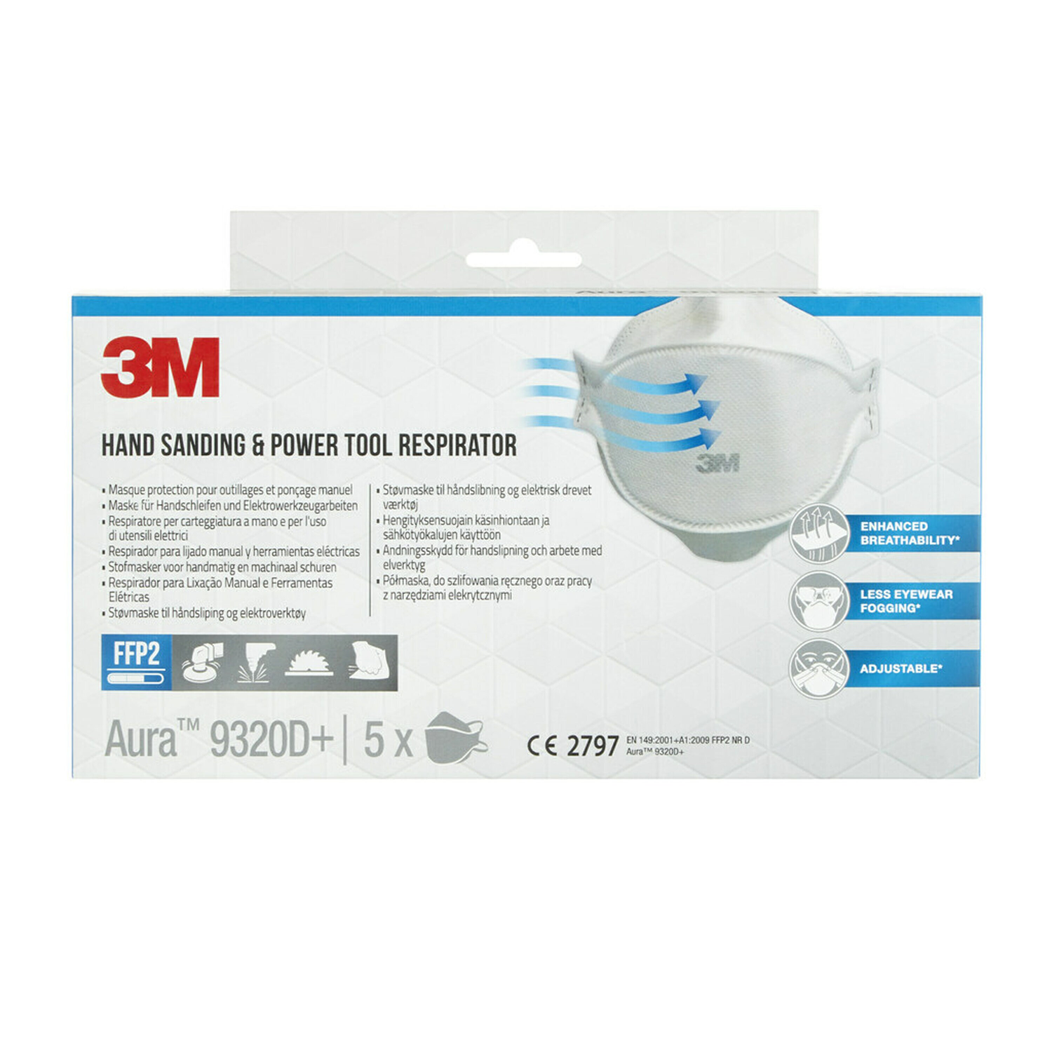 Andningsskydd 3M Aura 9320D+ FFP2 5st