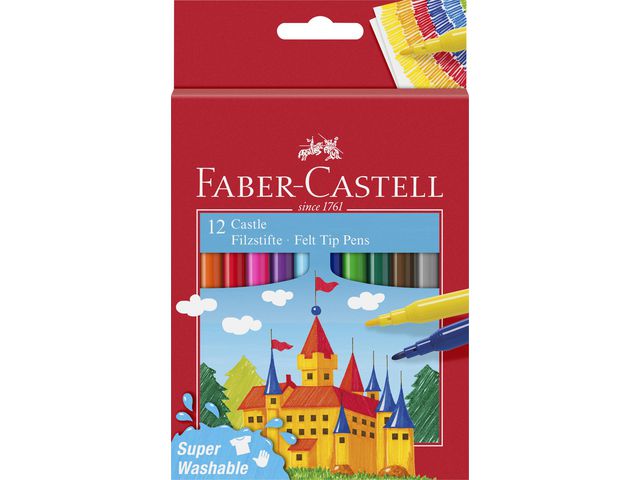 Fiberpenna Faber Castell Barn Sorterade Färger 12st