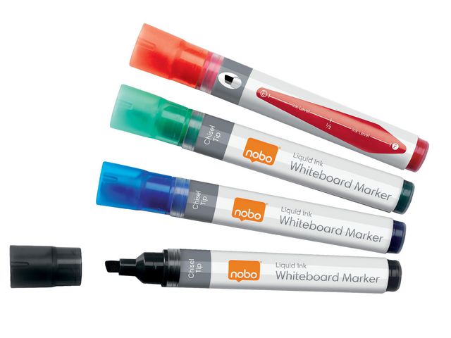 Whiteboardpenna Nobo Liq Sned Mix 10st
