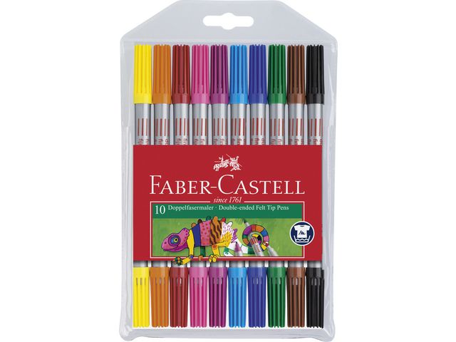 Fiberpenna Faber Castell Dubbelspets Etui 10st