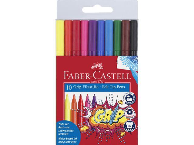 Fiberpenna Faber Castell Grip Blandade Färger 10st