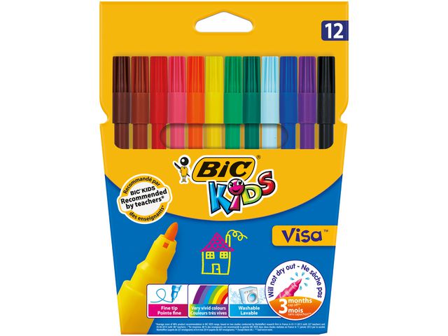 Fiberpenna Bic Kids Visa 12st