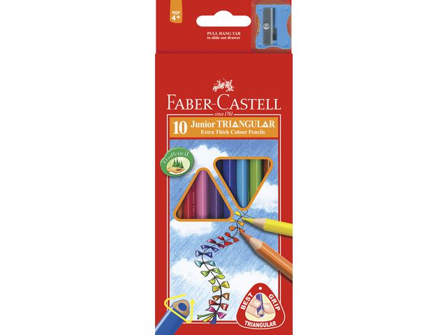 Färgpenna Faber Castell Triangular 10st