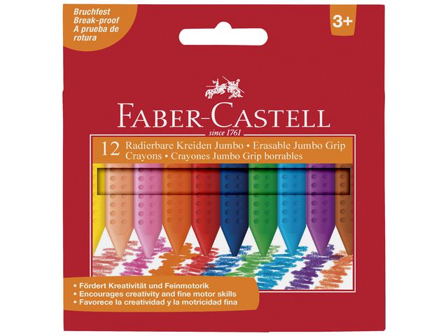 Plastkrita Faber Castell Trekantig 12st