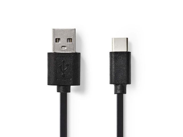 Kabel Nedis USB-A-USB-C Svart 2m