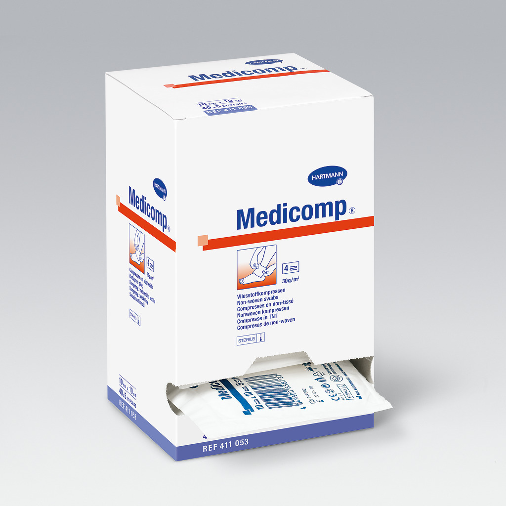 Kompress Medicomp Non-woven Osteril 4-lag 10x10cm 100st