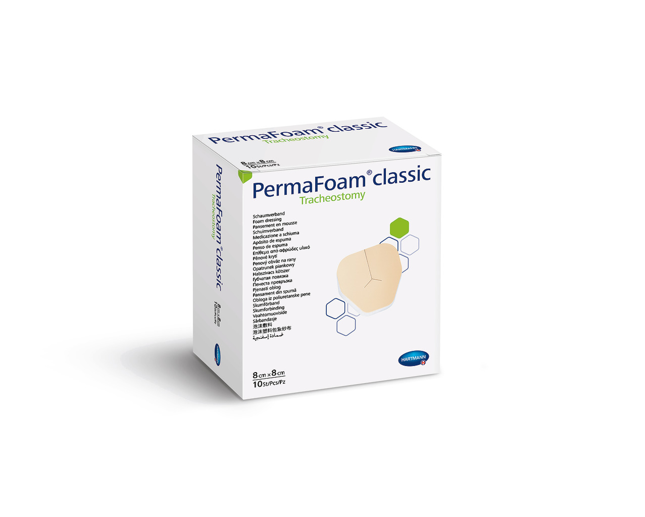 Skumförband PermaFoam Classic Tracheo Steril 8x8cm 10st