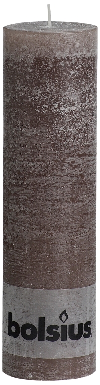 Blockljus Bolsius Rustika Paraffin Grå/Brun 6.8x19cm 65h