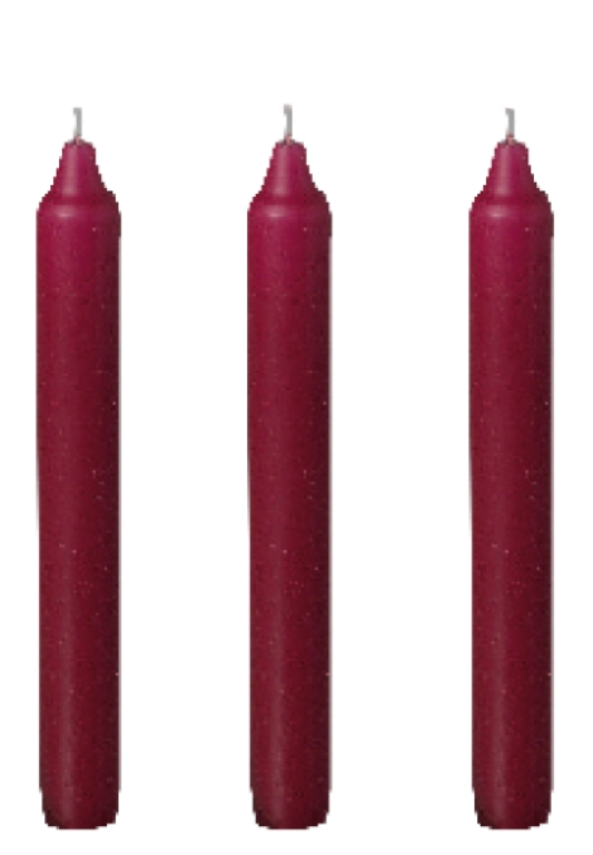 Kronljus Abena Antik Bordeaux Paraffin Vinröd 2.1x18cm 6h 50st