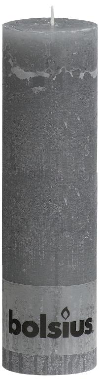 Blockljus Bolsius Rustika Paraffin Ljusgrå 6.8x19cm 65h