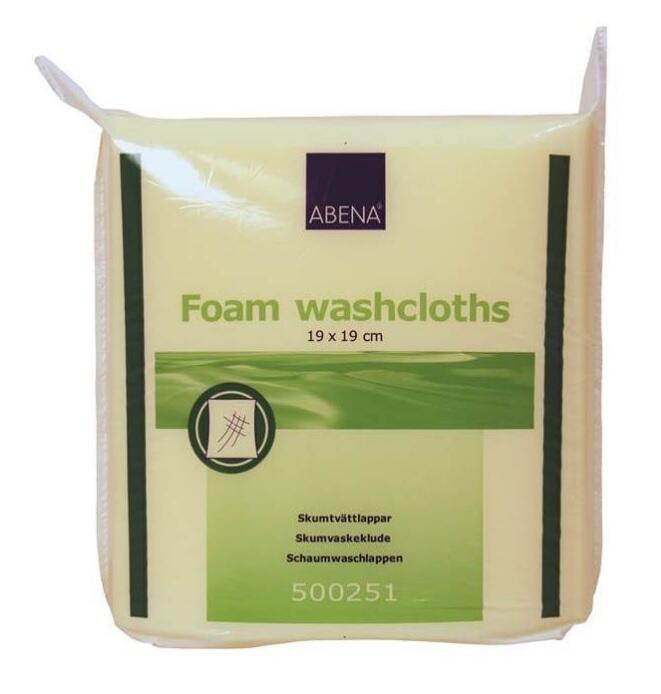 Skumtvättlapp Abena Gul 19x19cm 100st