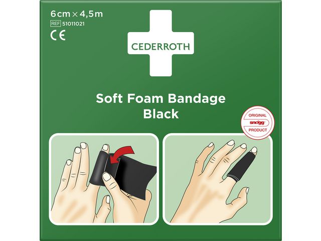 Plåster Cederroth Soft Foam Svart 6cmx4.5m