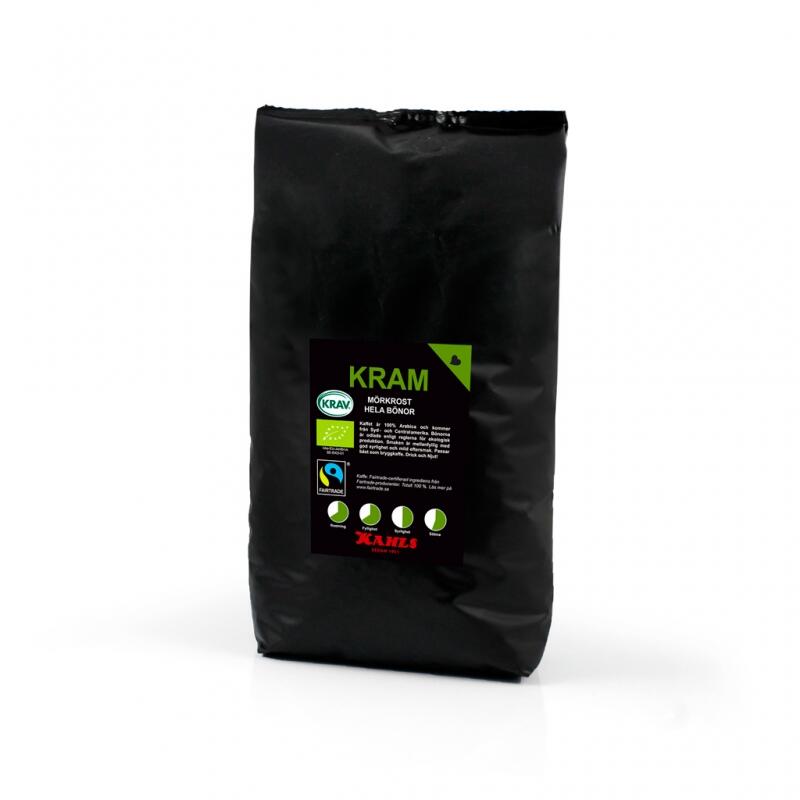 Kaffe Kahls Hela Bönor Mörk KRAM Fairtrade & KRAV 1kg