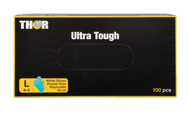 Engångshandske Nitril Thor Ultra Tough Puderfri Grön L 100st