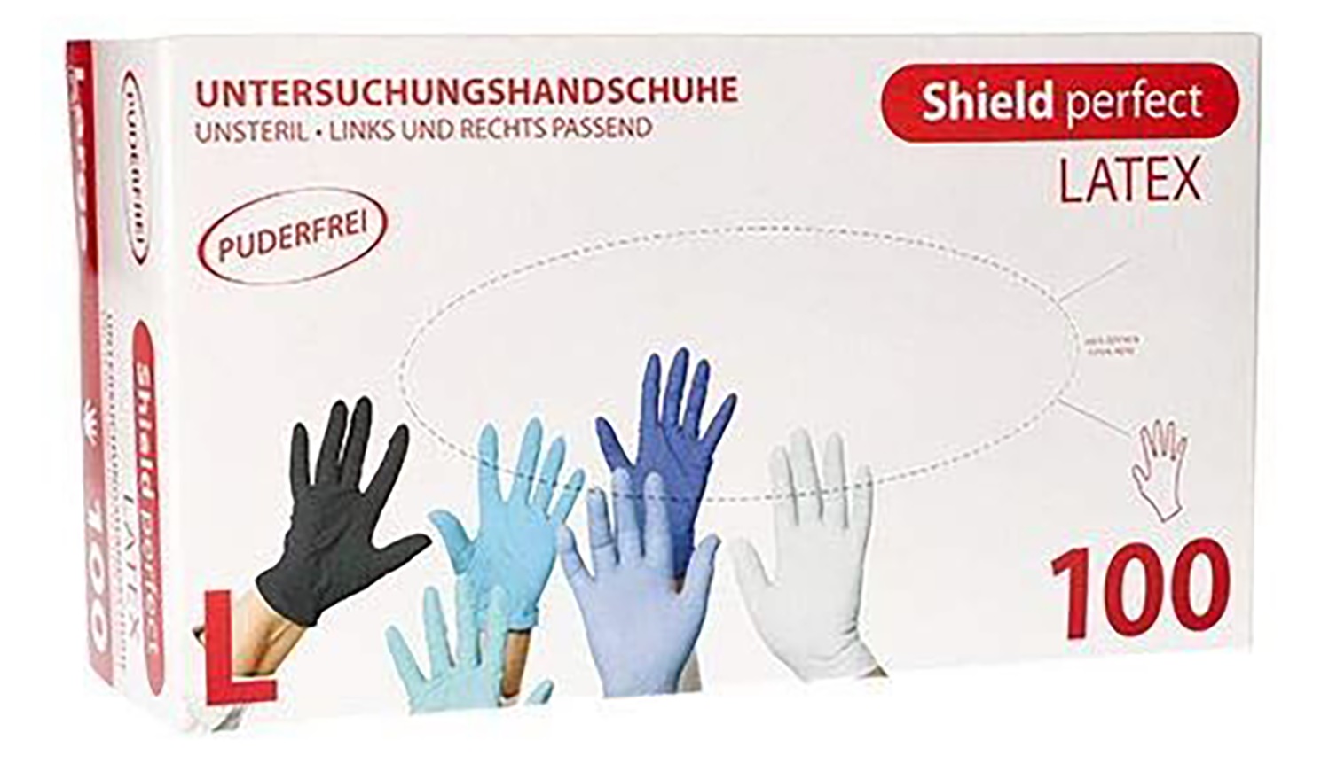 Engångshandske Latex Shield Perfect Puderfri M 100st