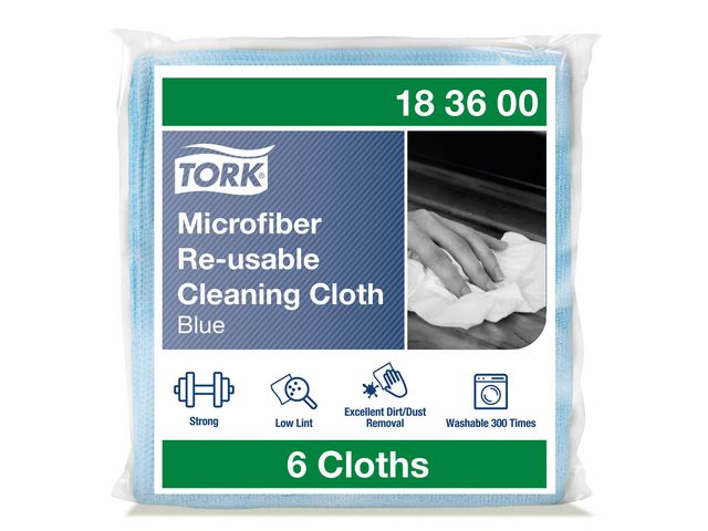 Mikrofiberduk Tork Blå 30.5x30.5cm 6st