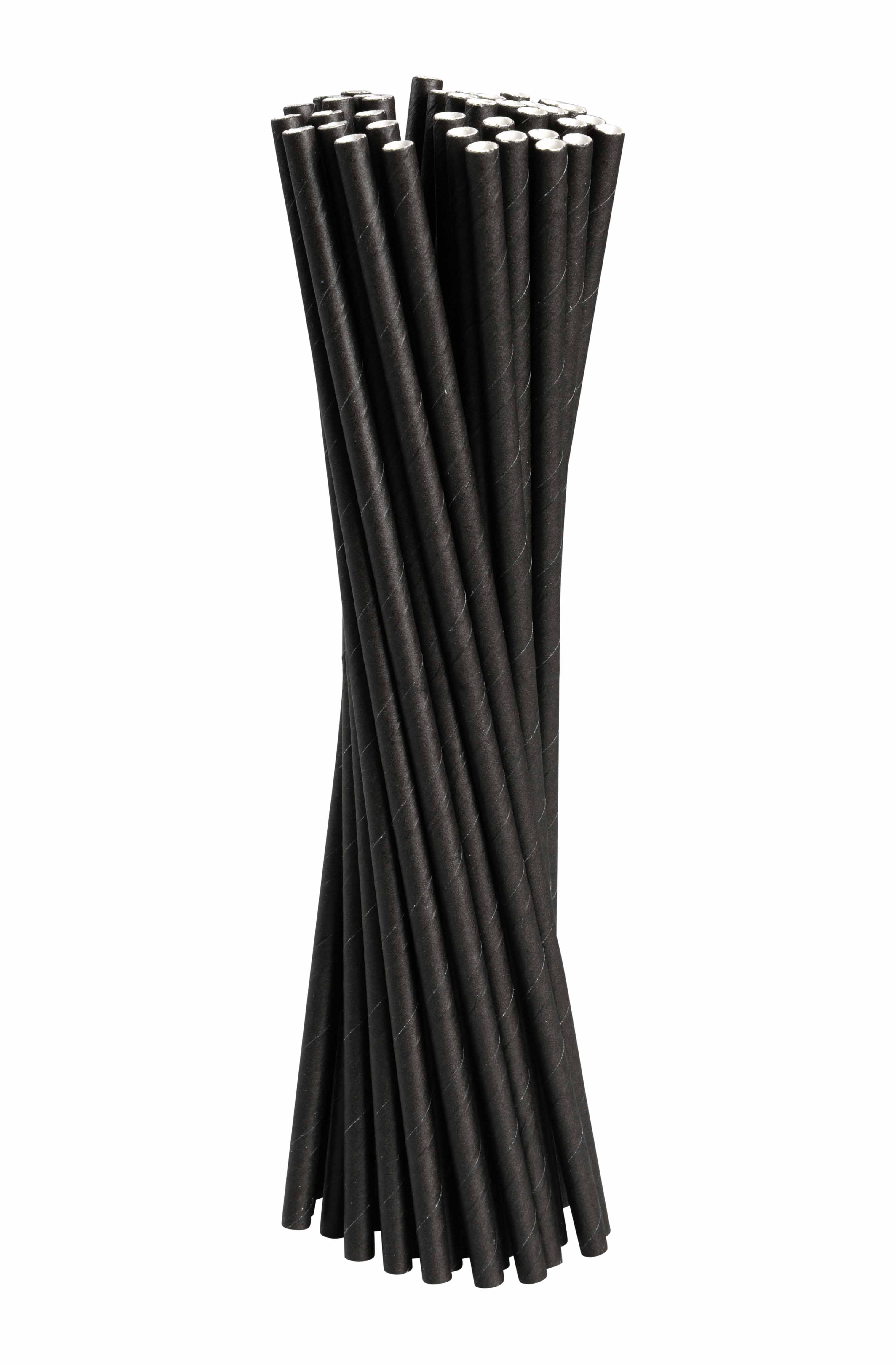 Sugrör Abena Papper Svart 6mm 19.5cm 250st