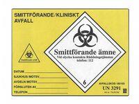 Etikett Nordic Brands UN3291 Gul 100st Etikett Nordic Brands UN3291 Gul 100st