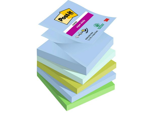 Notisblock Post-it SuperSticky Z-block Oasis 76x76mm 5block