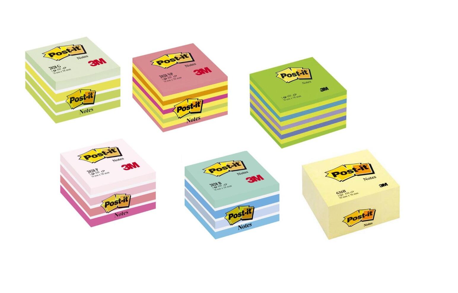 Notisblock Post-it Kub 76x76mm 450blad Notisblock Post-it Kub 76x76mm 450blad