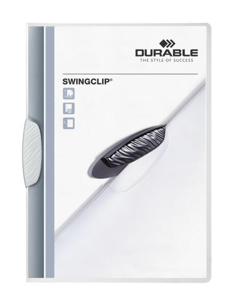 Klämmapp Durable Swingclip Transparent-Vit A4 till 30ark extra bild 1