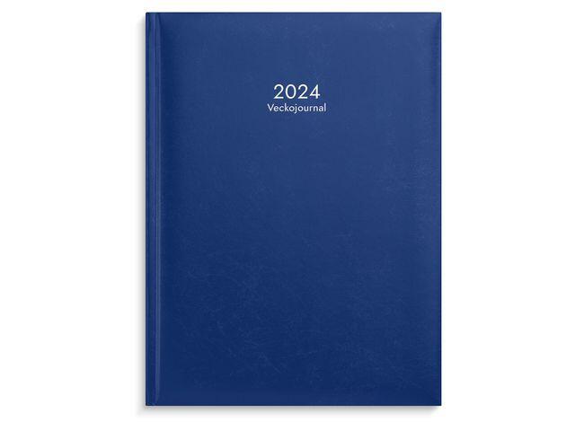 Veckojournaler Burde Konstläder Mörkblå 2024 - 1110