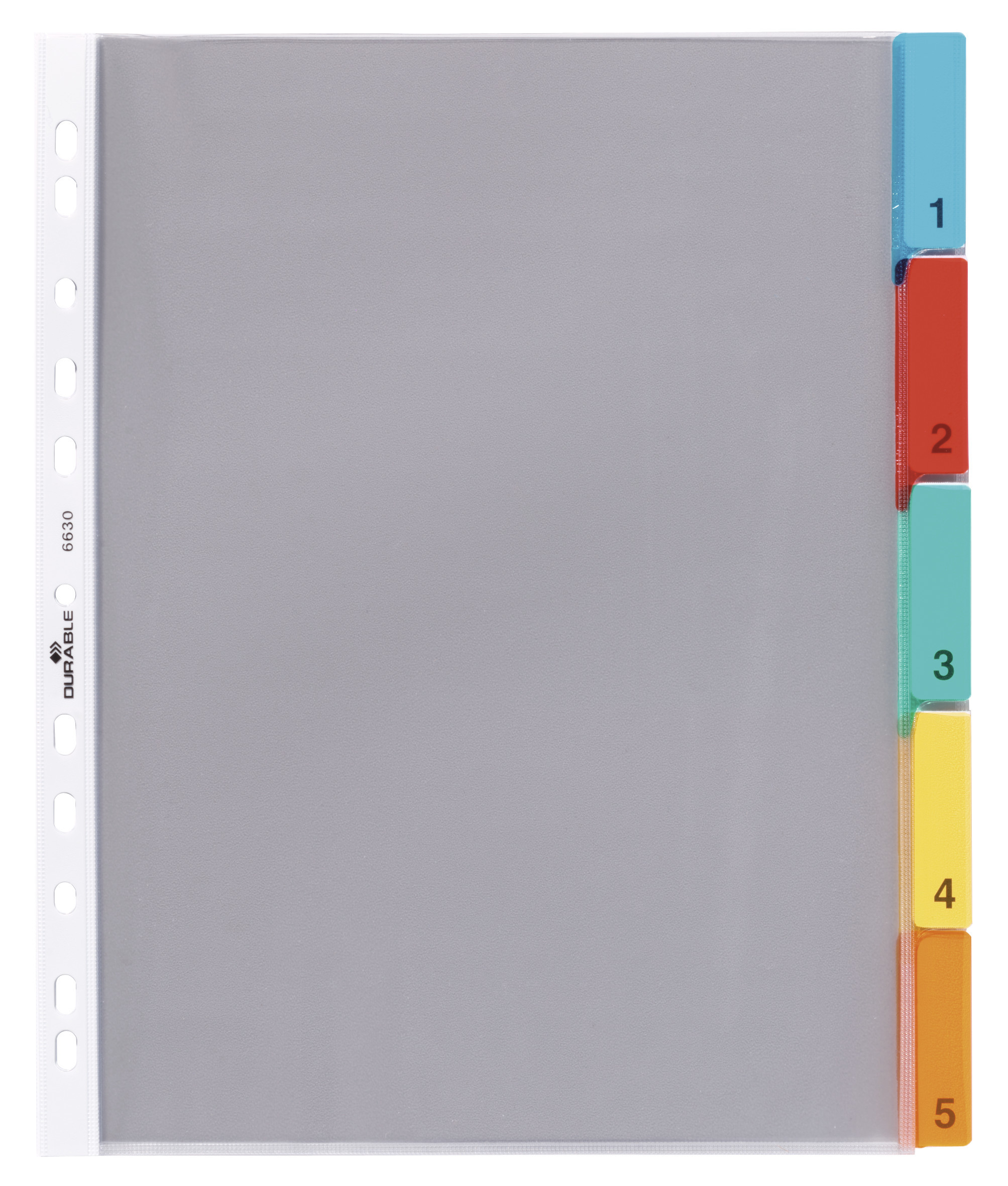 Plastficksregister Durable 5-del med Tryckta Flikar Transparent A4 1-5